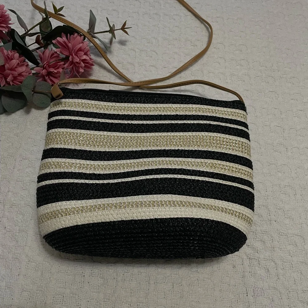 Striped‎ Black and Cream Women's Bag